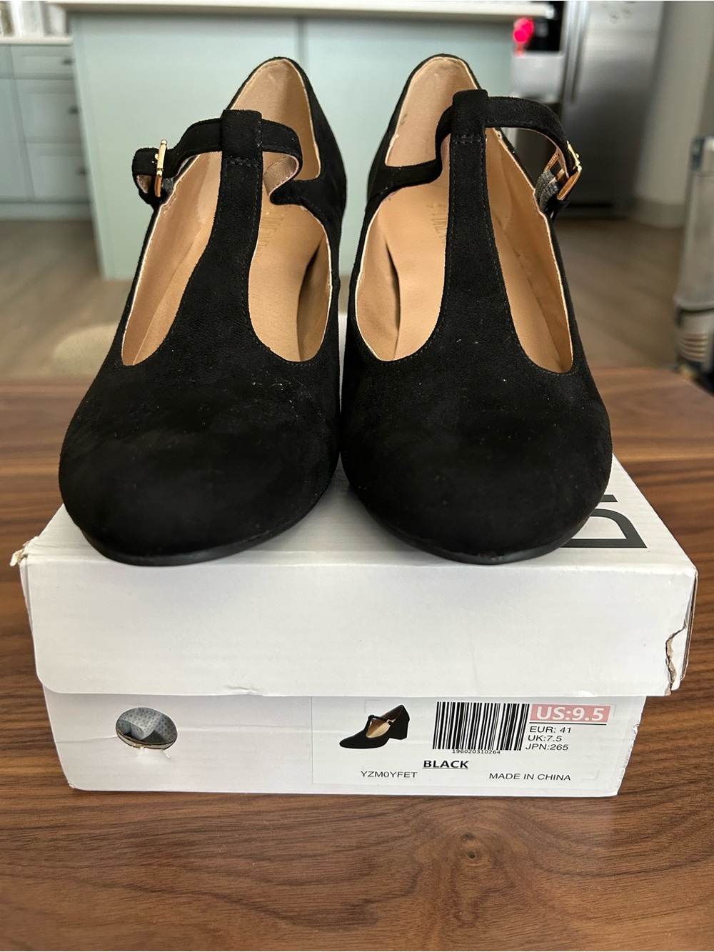 T-Strap Mary Jane Pumps with Chunky Heel - Picture 3 of 9